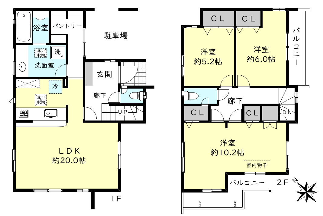 神戸市垂水区桃山台４丁目新築戸建２号棟の間取り