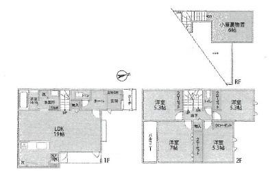 廿日市市上平良　№37351の間取り|４ＬＤＫ＋小屋裏物置
駐車2台可