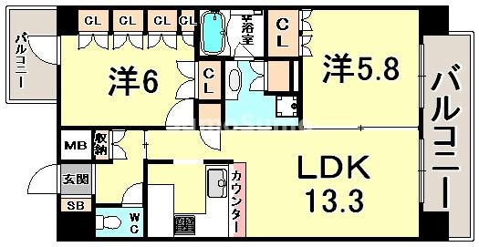 リーガル神戸三宮の間取り
