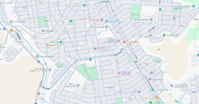 神戸市北区筑紫が丘　新築一戸建ての地図