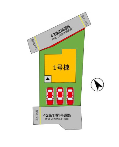 糟屋郡篠栗町乙犬第10-1棟（1号棟）の区画図|配置図