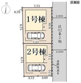 リーブルガーデン高槻市南松原町の区画図