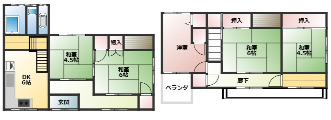 由良戸建ての間取り