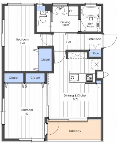 VERONA　A棟の間取り
