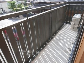 ベル　メゾン　可部　D棟のバルコニー
