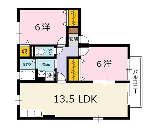 ベル　メゾン　可部　D棟の間取り