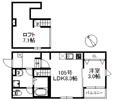 ソラーレ津福駅南 731の間取り