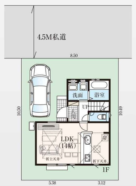 あきる野市二宮/東秋留駅徒歩3分♪ZEH＆太陽光搭載の新築住宅の間取り|区画図＆間取り図１階