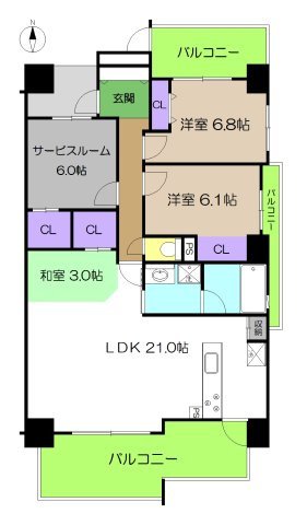 【間取り】 | ビ・ウェル九反田堀川