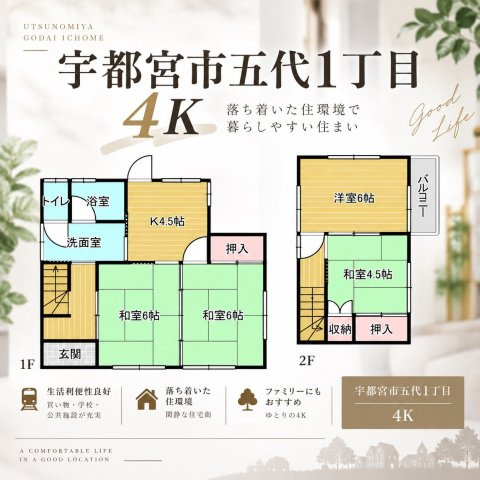 落ちついた住環境で暮らしやすい住まい♪宇都宮市五代１丁目のその他
