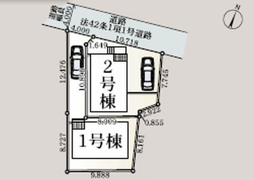 【仲介手数料０円】相模原市南区下溝第62　新築一戸建て　全2棟の区画図|相模原市南区下溝第62　新築一戸建て　全2棟