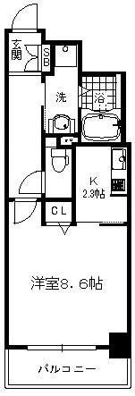 大阪市中央区材木町の賃貸マンションの間取り