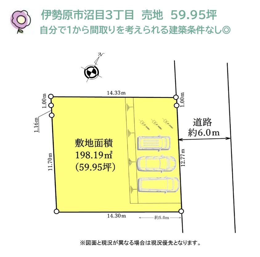 伊勢原市沼目3丁目　売地　59.95坪