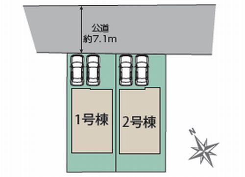 【区画図】 | 【仲介手数料０円】伊勢原市上粕屋　新築一戸建て　全2棟 | 伊勢原市上粕屋　新築一戸建て　全2棟