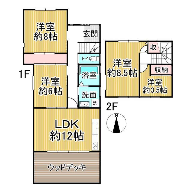 大将軍一条町 中古戸建の間取り