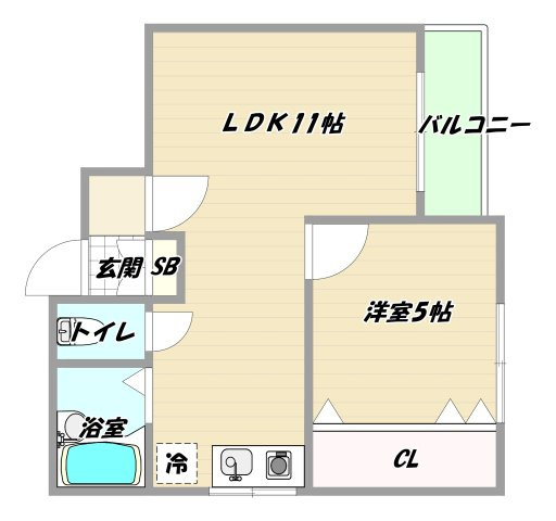 大阪市淀川区木川西２丁目の賃貸マンションの間取り