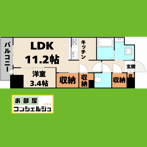 スリーアイランドタワー車道の間取り