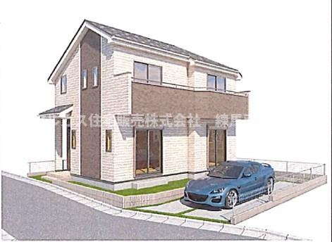 西東京市住吉町1丁目　新築一戸建　西武池袋線　ひばりヶ丘の外観パース|パースはイメージです