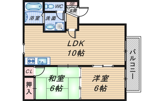 日恵ハイツＢ棟の間取り