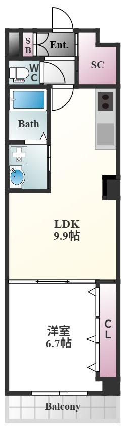 ヤマノテ　プラッツの間取り|1LDKタイプ