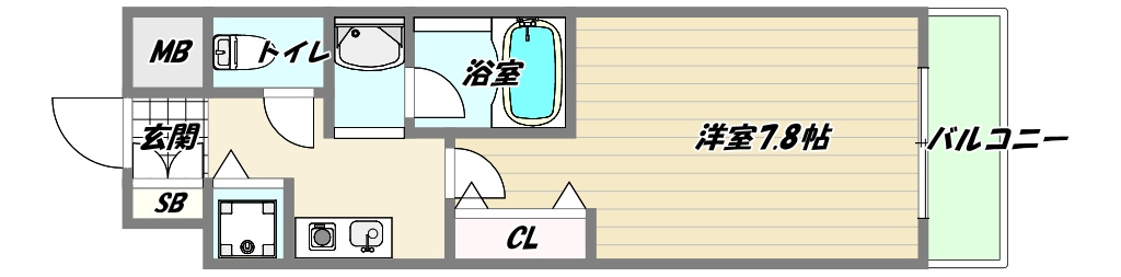 大阪市東淀川区淡路３丁目の賃貸マンションの間取り