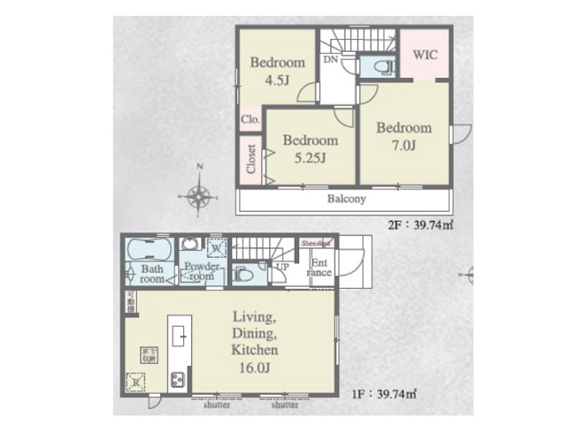 【区画図】 | 東久留米市南沢5丁目　新築一戸建住宅　全2棟　（保谷店） | スーパーや小学校などが近く、生活に便利な環境が整っております。
※図面を基に作成しています。現況と異なる場合は現況を優先いたします。
