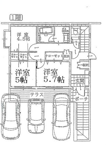 中古住宅（サンヒルズテラスハウス⑥）の間取り