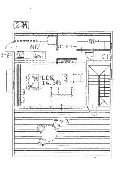 中古住宅（サンヒルズテラスハウス⑥）の間取り