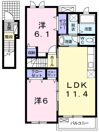 アパートメント　ジェルメの間取り|間取図