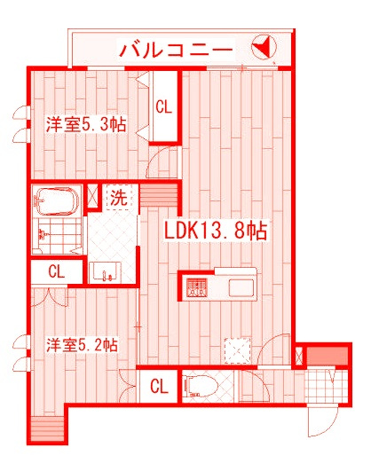 藤沢市鵠沼花沢町の賃貸マンションの間取り