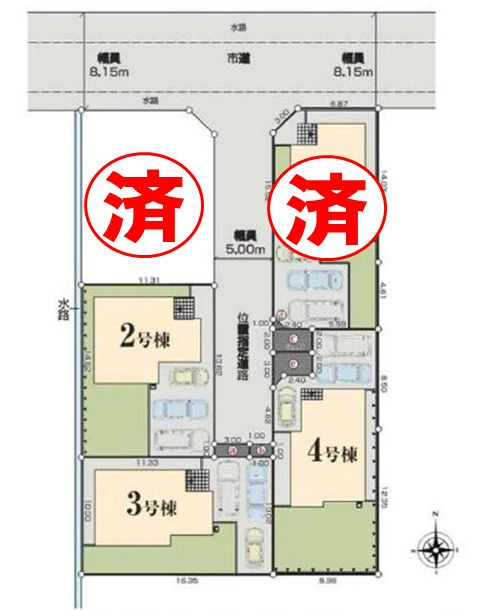 筑西市市野辺　4号棟の区画図