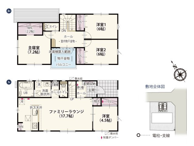 【間取り】 | 南側一面にLDKを配置した自然光が入りやすく明るい家。キッチンからも室内が見渡せるため開放感のある間取りになっています。隣接した洋室は暮らす人に合わせて様々な使い方ができそうですね。