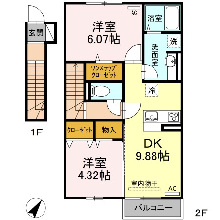 みつばち本町Ⅲ の間取り