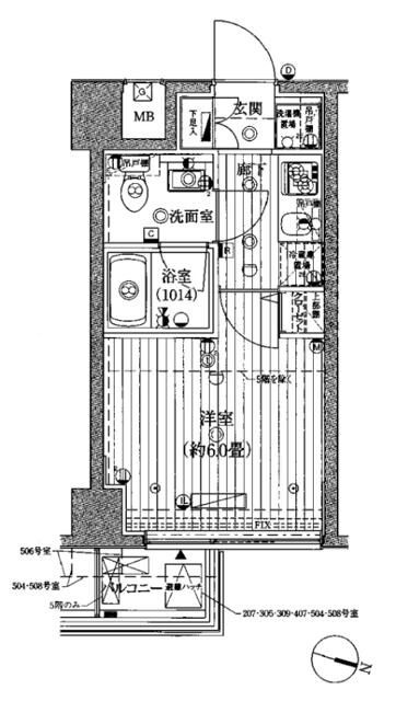 渋谷区幡ヶ谷１丁目の賃貸マンションの間取り