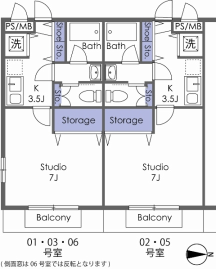 1Kの間取りです