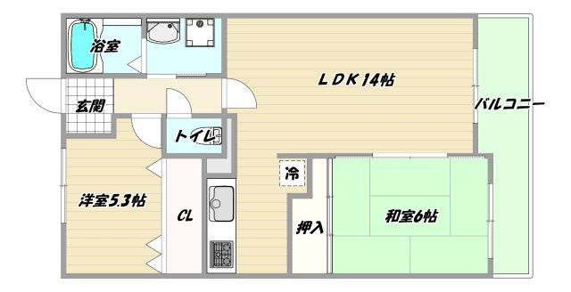 大阪市淀川区西三国２丁目の賃貸マンションの間取り