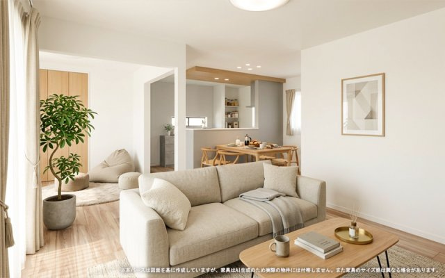 【完成予想図】 | 【LDK　イメージパース】
※画像は設計図面を基に作成したイメージです。