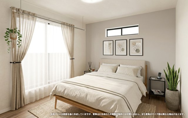 【完成予想図】 | 【主寝室　イメージパース】
※画像は設計図面を基に作成したイメージです。