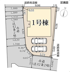 リーブルガーデン堺市東区日置荘西町8丁1期の区画図
