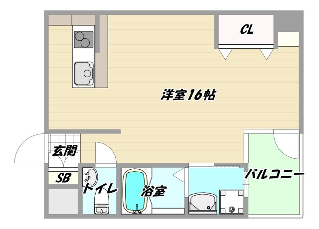 大阪市淀川区宮原５丁目の賃貸マンションの間取り