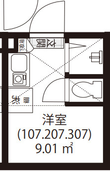 新宿区大久保１丁目のアパートの間取り
