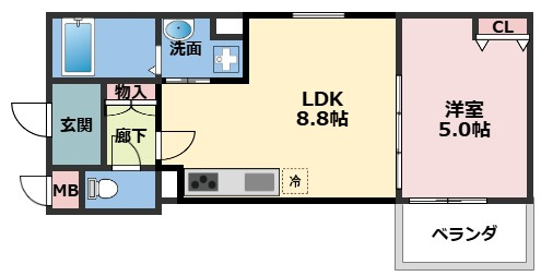 CASA　CALMA上野口の間取り