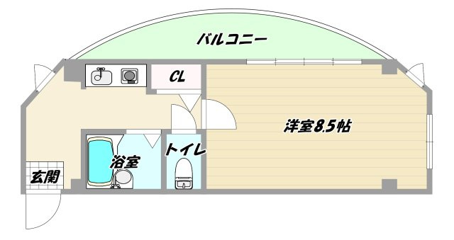大阪市東淀川区柴島２丁目の賃貸マンションの間取り