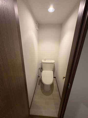 落ち着いた色調のトイレです