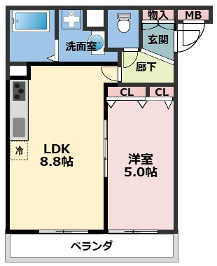 CASA　CALMA上野口の間取り