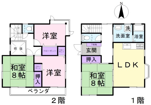 東松山市美土里町　中古戸建の間取り