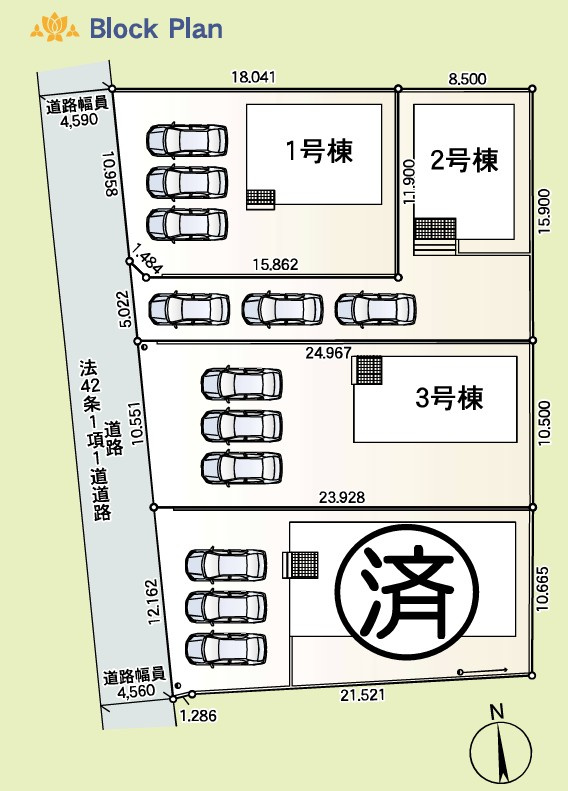 CRADLE GARDEN 太田市新田大根町第2　新築住宅2号棟の区画図