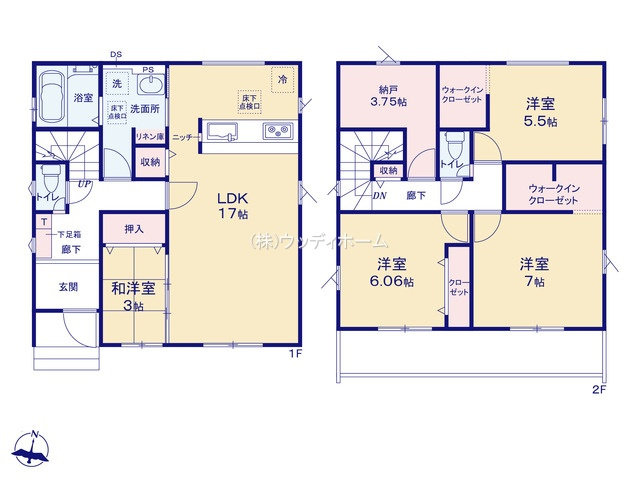 春日部市栄町9期　新築一戸建て　2号棟の間取り