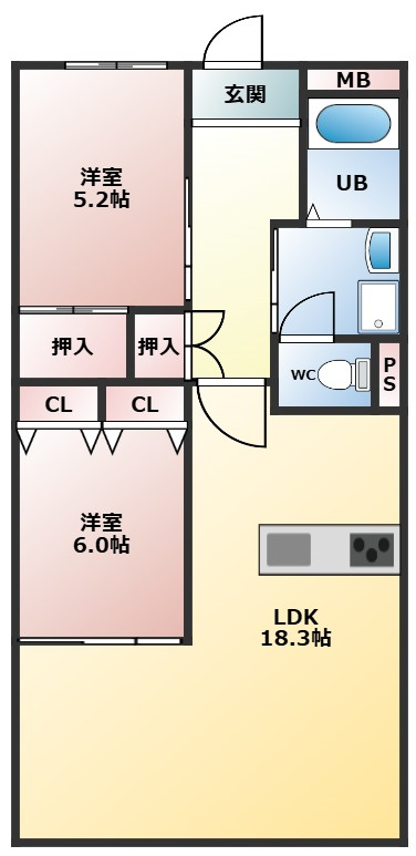 グランドハイツ浦里の間取り|間取り図になります。