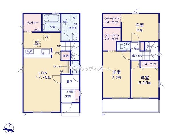 春日部市栄町9期　新築一戸建て　3号棟の間取り